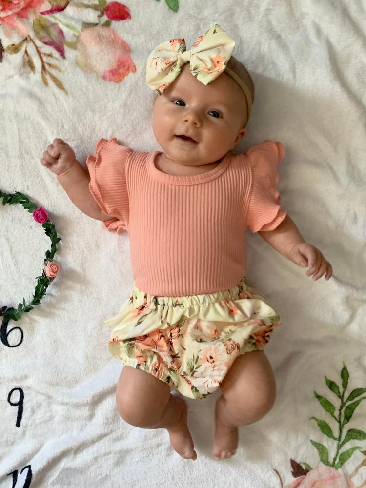 ADLEY Floral Outfit with Headband - Customer Photo From Lyndsey 
