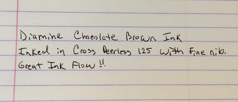 Diamine Chocolate Brown - Ink Sample