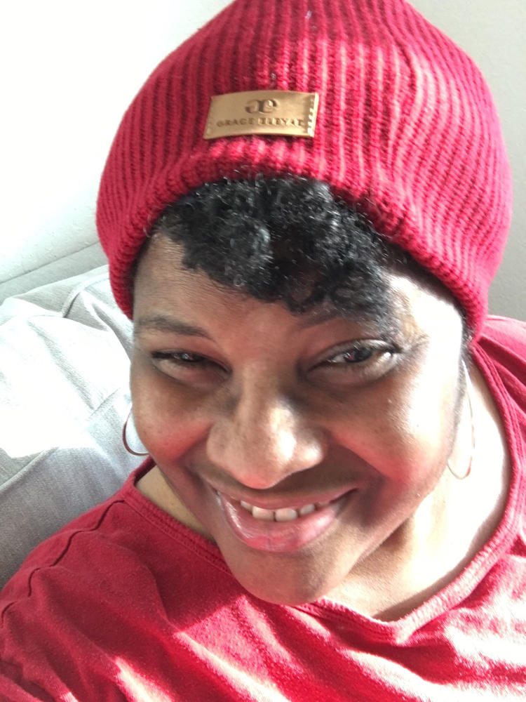 The Slap (Satin-lined cap) - Wine Red - Customer Photo From Cynthia Ponds