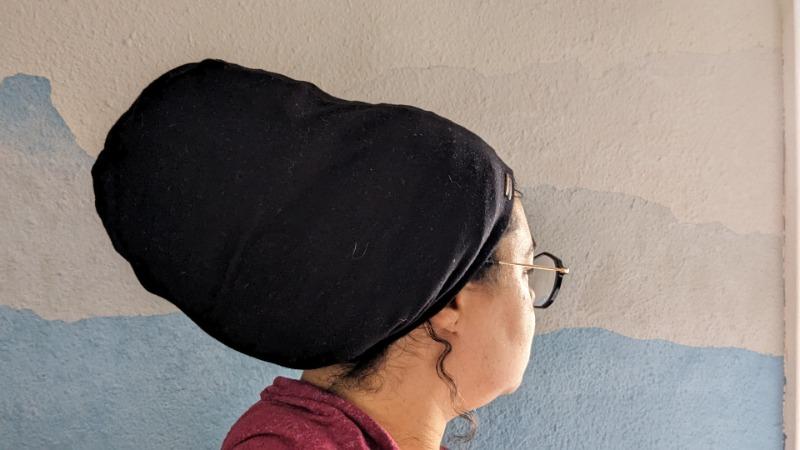 Black Extra Long Slap | Satin-Lined Cap - Customer Photo From Nancy Cerkvenik