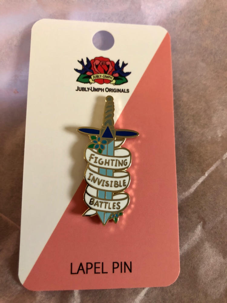 Fighting Invisible Battles Lapel Pin - Customer Photo From Rachel Taylor