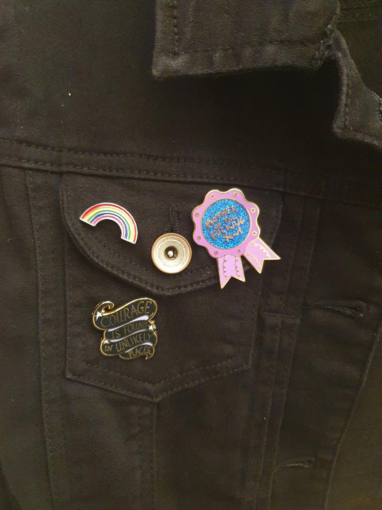 Courage Is Found In Unlikely Places Lapel Pin - Customer Photo From Nicole OConnor 