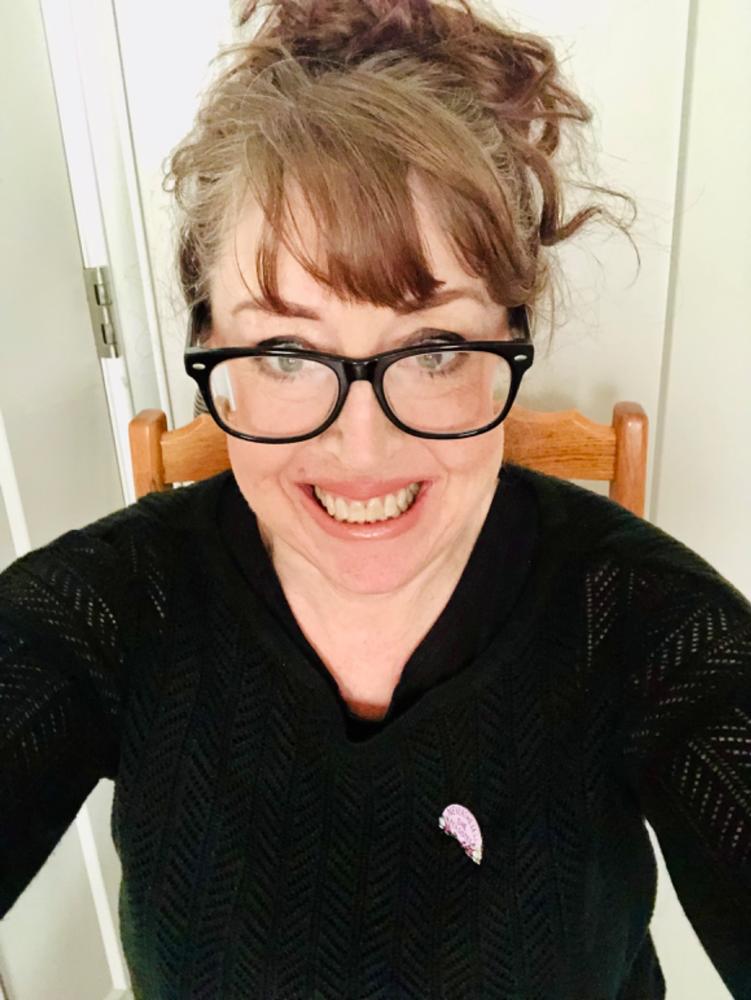 Nevertheless She Persisted Lapel Pin - Customer Photo From Jennifer Griffith