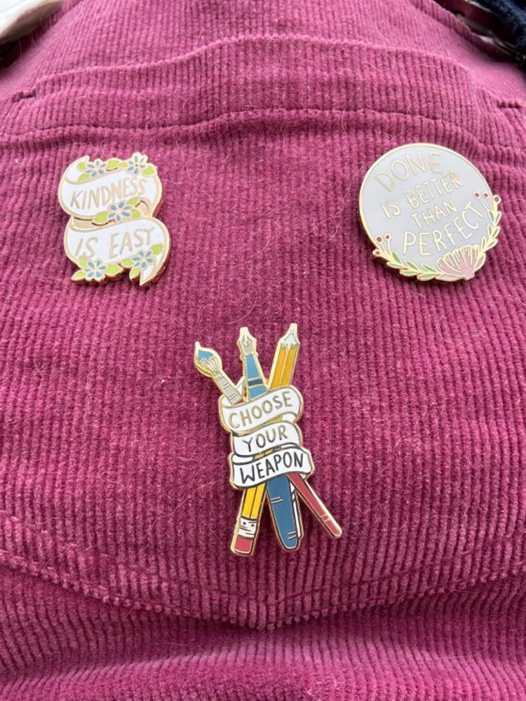 Kindness Is Easy Lapel Pin - Customer Photo From Kate Scott