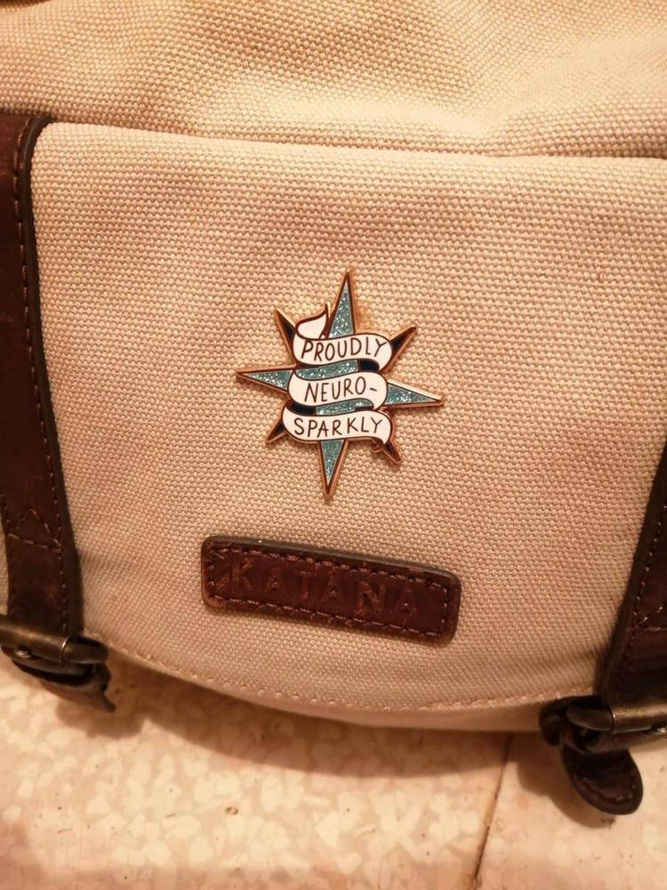 Proudly Neuro-Sparkly Lapel Pin - Customer Photo From Delphine Toulet