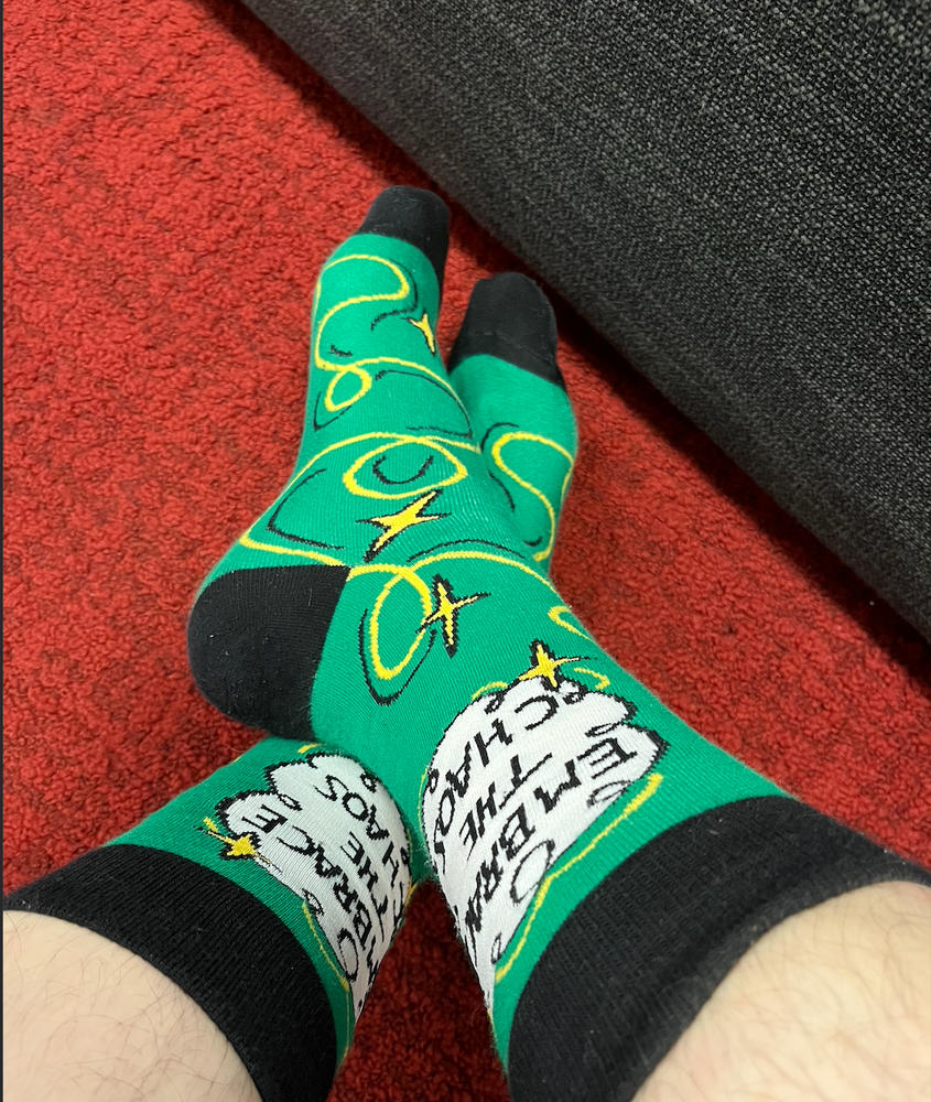 Embrace The Chaos Socks - Large - Customer Photo From Chris Panetta