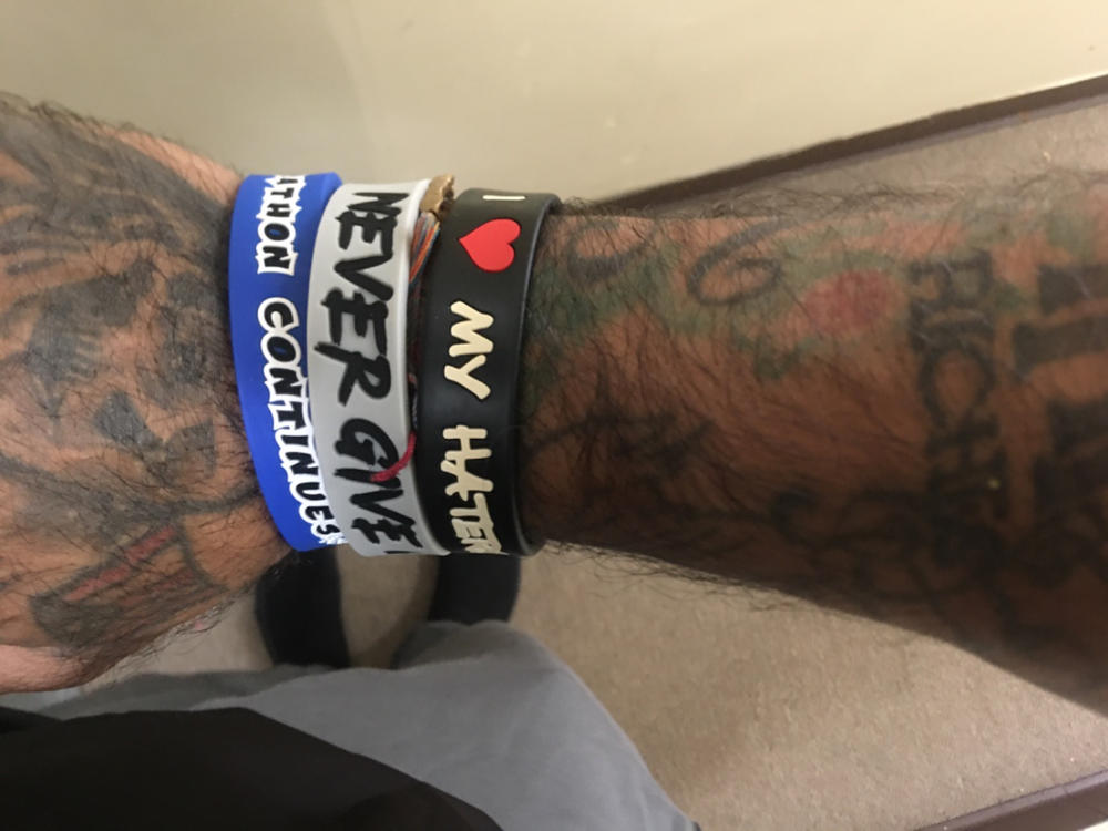 Deuce Legacy Wristband | Never Give Up - Customer Photo From Derrick Sims