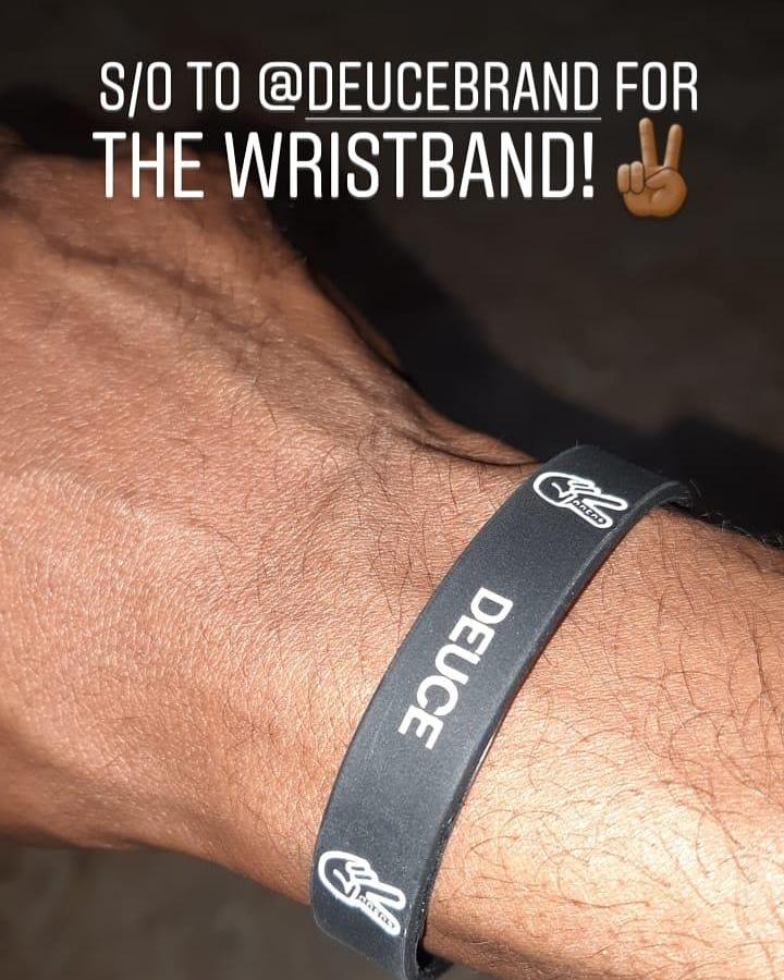 Deuce Baller Wristband - Black - Customer Photo From ONeil B.