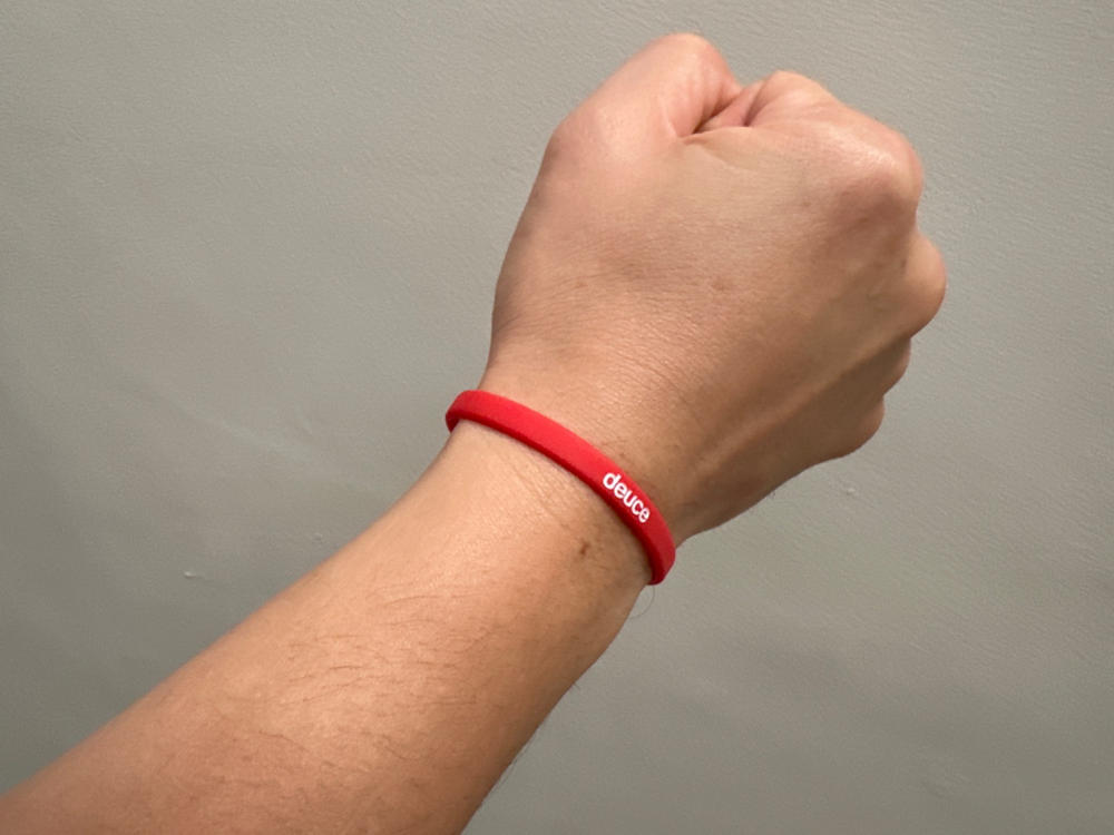 Deuce Skinnies | Underdog Mentality Wristband - Red - Customer Photo From geraldo hilarius