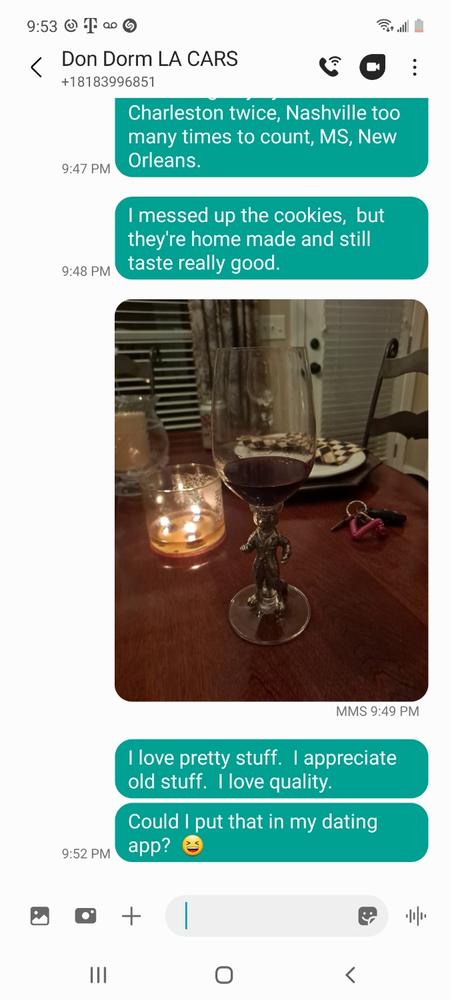 Hunting Dressed Fox Wine Glass - Customer Photo From Jennifer Glenn
