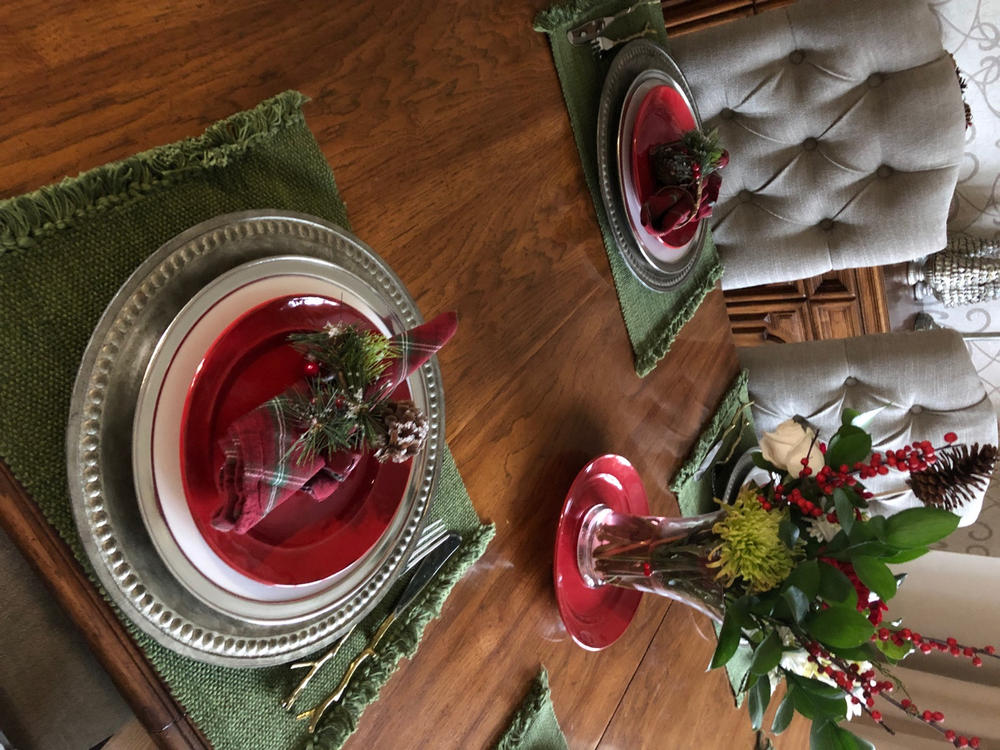 Classic Pewter Rim Dinner Plate - Customer Photo From Jayne Montemorano