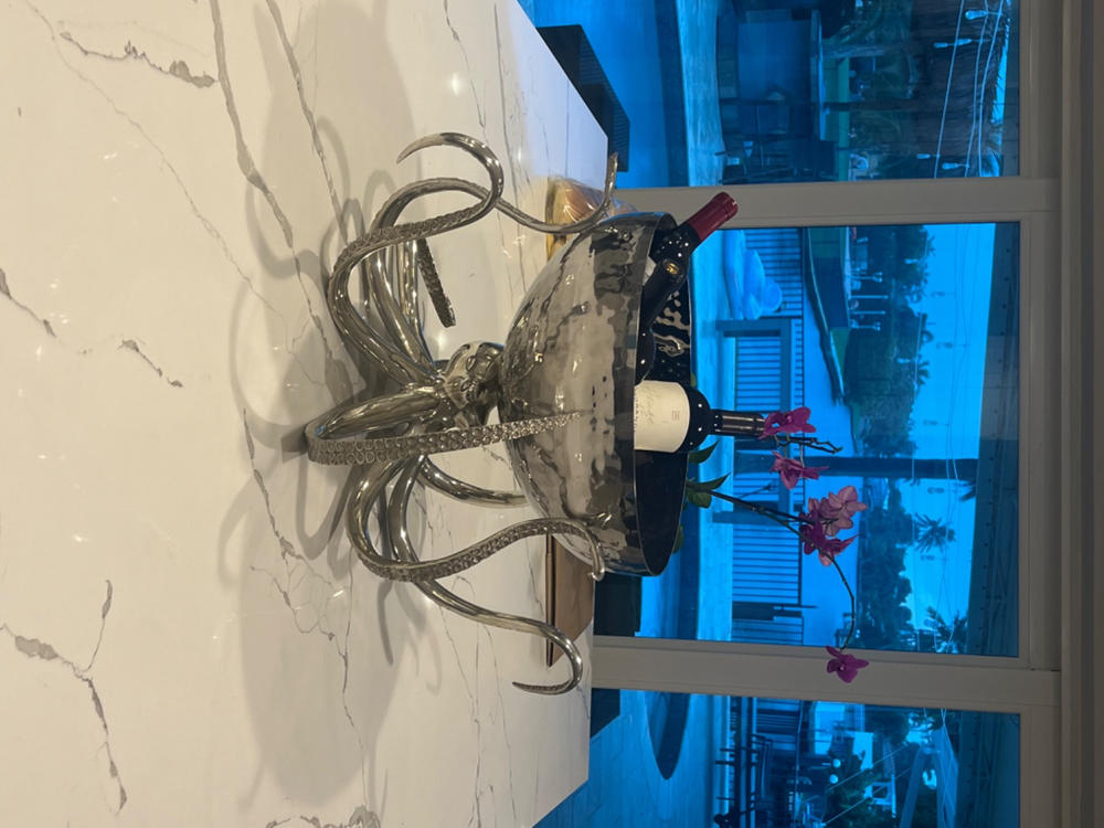 Octopus Pewter Steel Ice Tub Punchbowl - Customer Photo From Leslie Maister