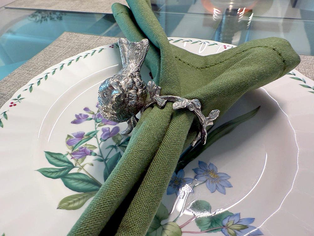 Pewter Song Bird Napkin Ring - Customer Photo From Luann LaRussa