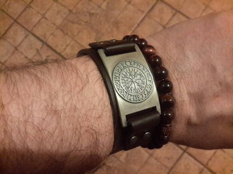Leather Viking Vegvisir Bracelet - Customer Photo From Lonny Schwartz