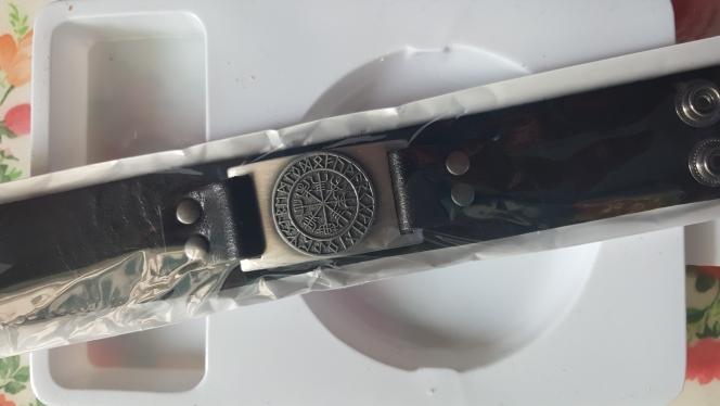 Leather Viking Vegvisir Bracelet - Customer Photo From Jerald Turcotte