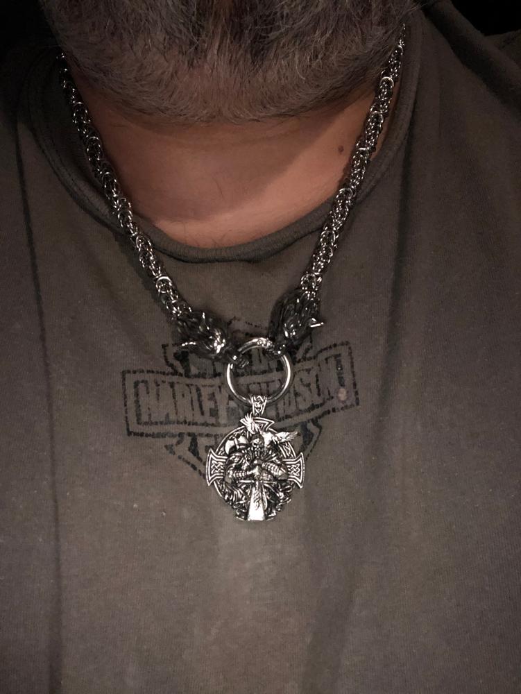 Stainless Steel Wolf Chain with Odin