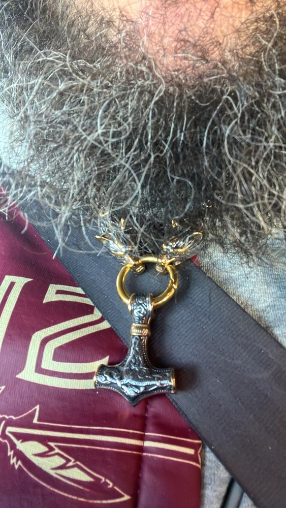 Vikings Wolf Mjolnir Stainless Steel King Chain Necklace - Customer Photo From JIMMY RAYNE