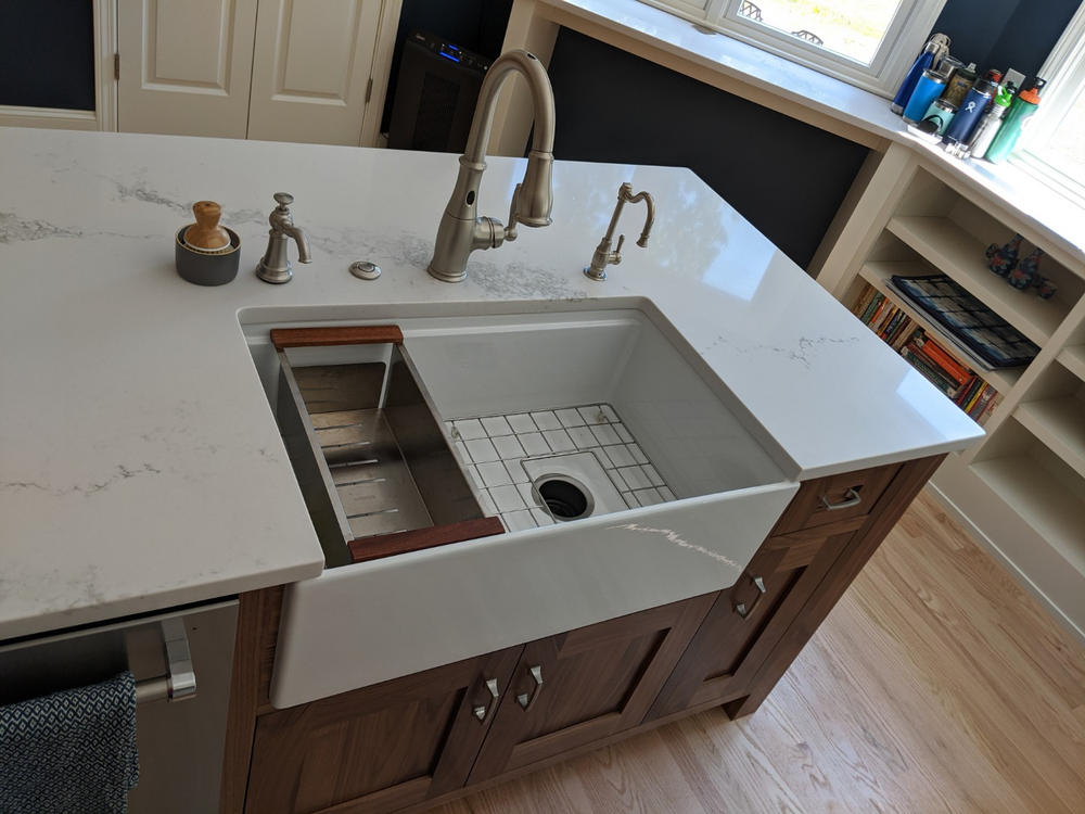 BOCCHI Contempo 30" Fireclay Workstation Farmhouse Sink with Accessories, White, 1344-001-0120 - Customer Photo From Nat