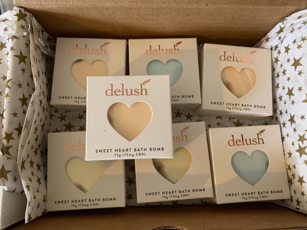 Delush CBD Sweet Heart Bath Bomb - Customer Photo From Christine D
