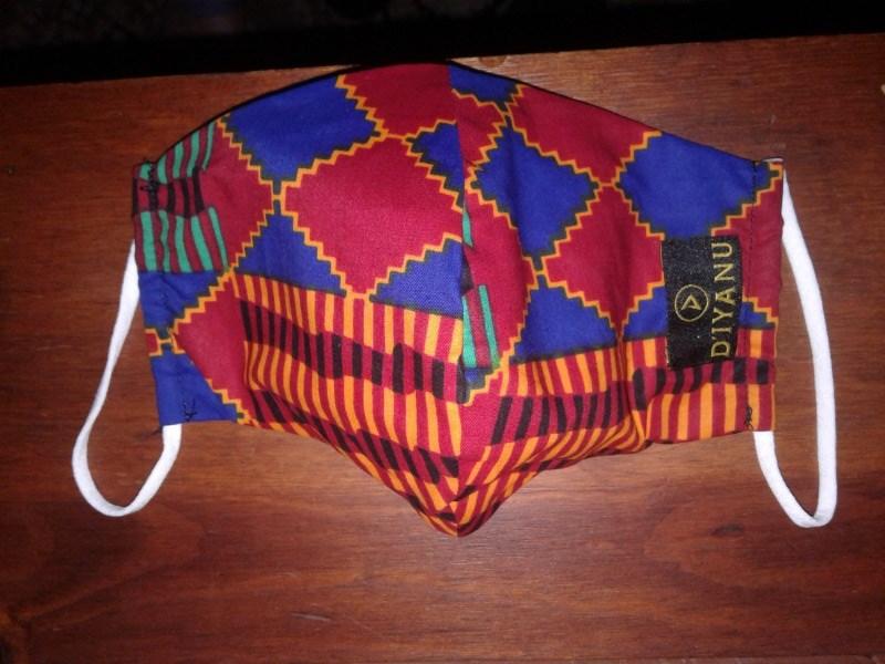 African outlets Kente Cloth Crown and Facemask