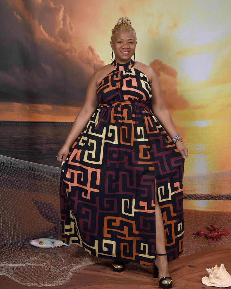 適切な価格 Ronke Women's African Print Maxi Dress - Kuba Geometric その他