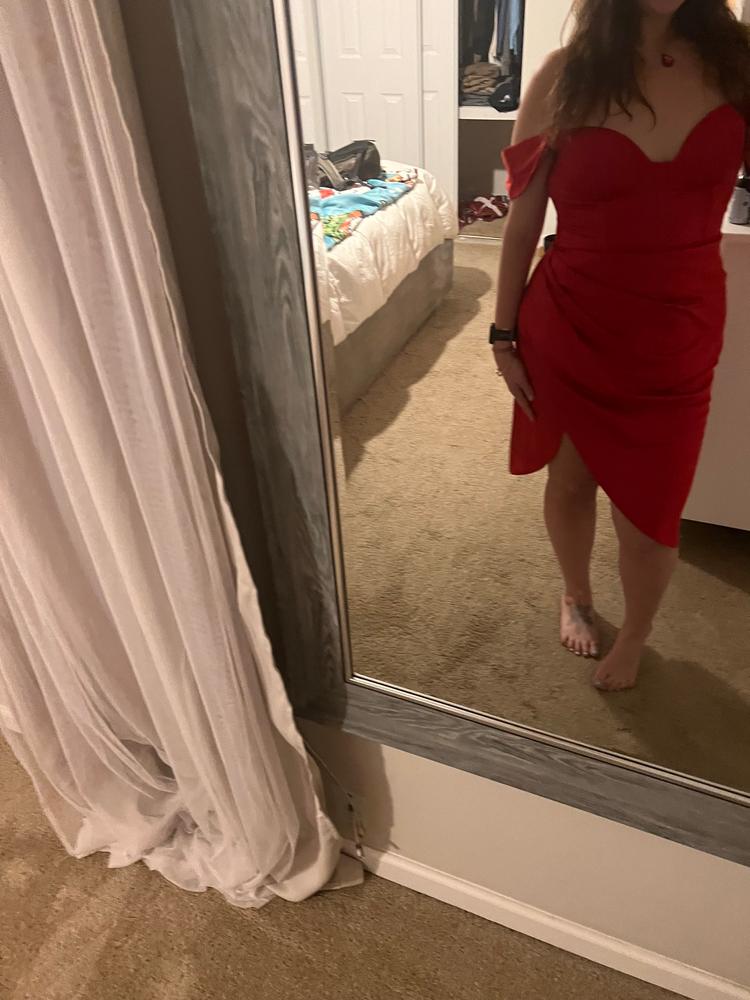 Hedy Red Satin Corset Dress - Customer Photo From Sara sohn