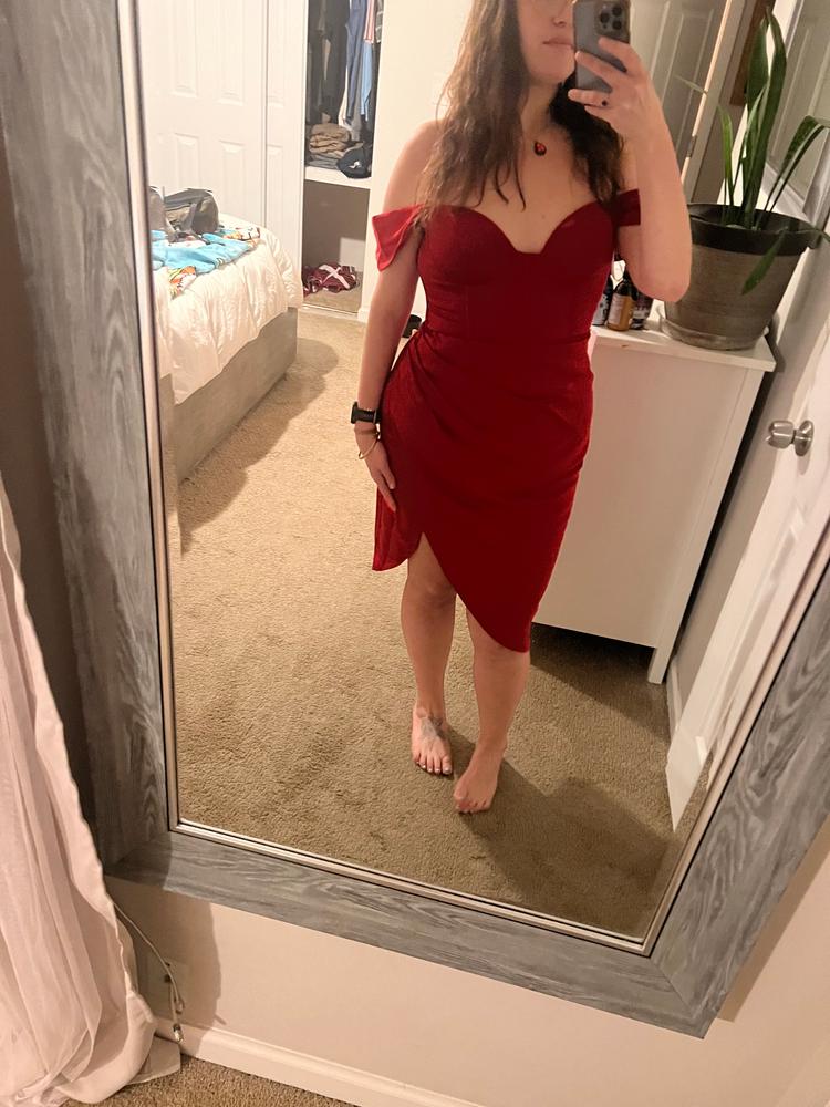 Hedy Red Satin Corset Dress - Customer Photo From Sara sohn