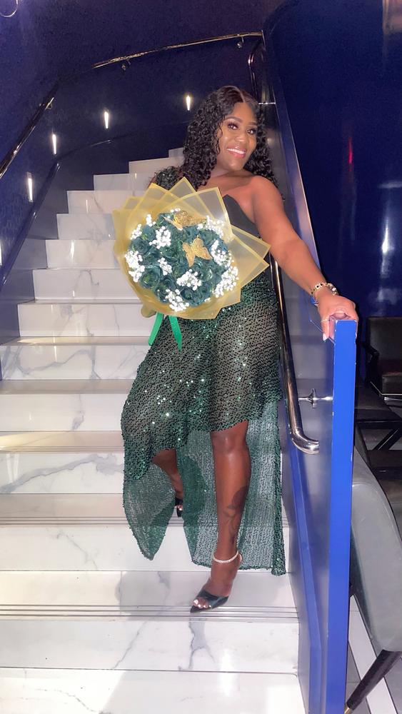 Umme Sequin Emerald Green Gown - Customer Photo From Nicx