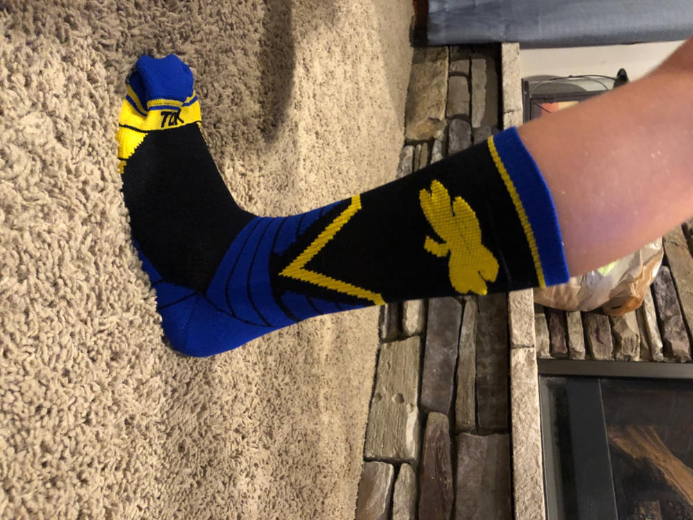 Custom Victory Crew Socks - Customer Photo From Cassie Rockwell