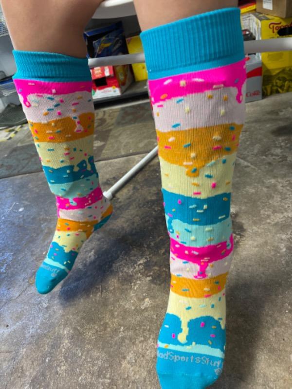 Rainbow Sprinkles Socks Over the Calf Length - Customer Photo From Koihana Hebel