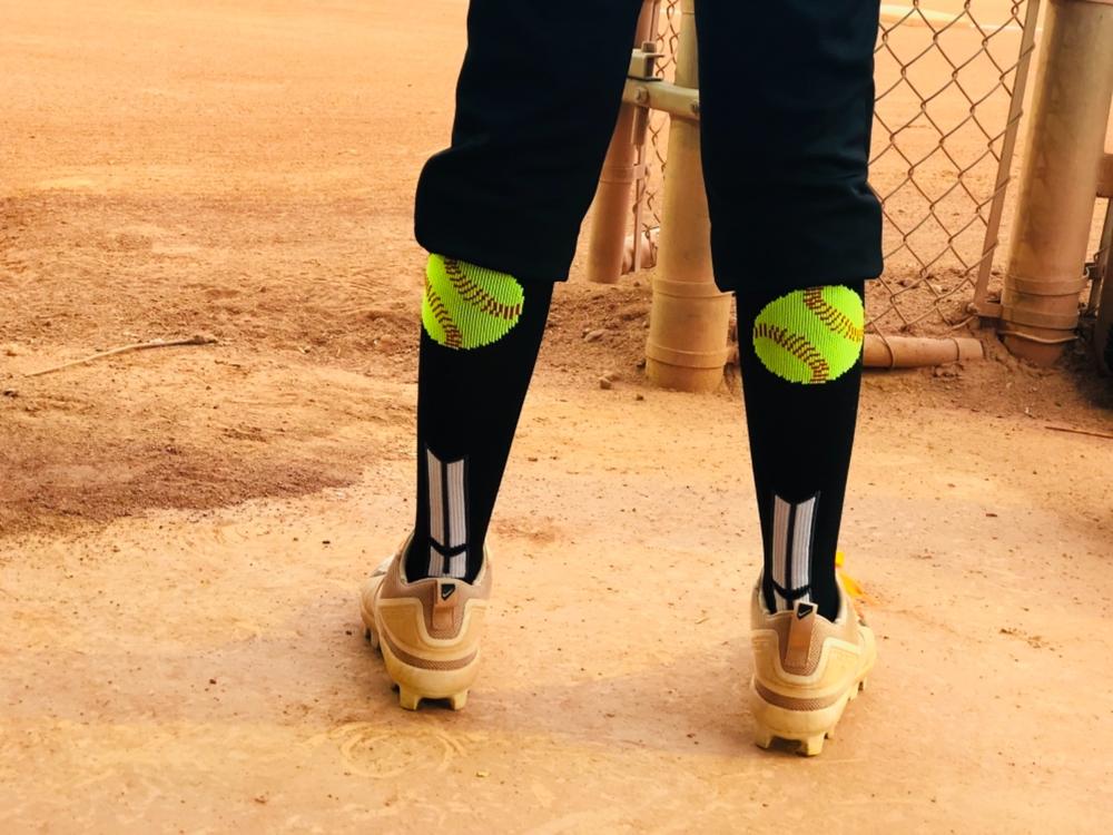 Softball Logo Over the Calf Socks (multiple colors) - Customer Photo From Ashley L.