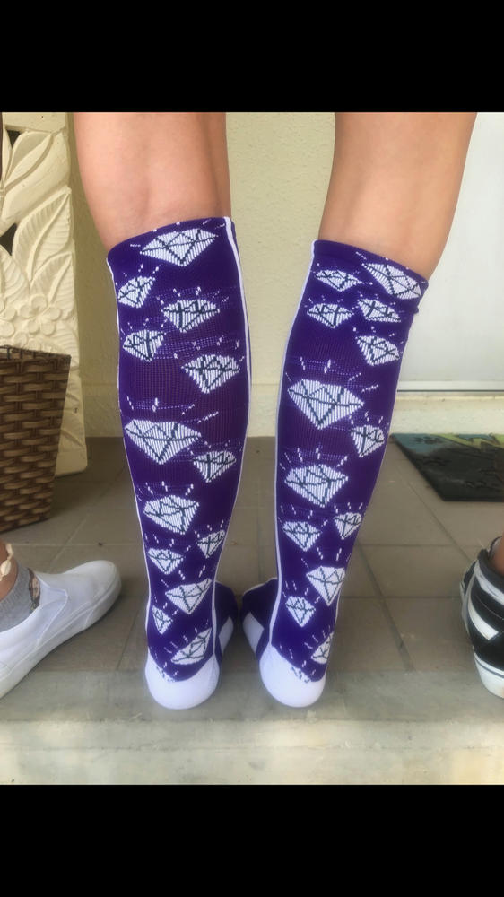 Crazy Socks with Diamonds Over the Calf  (multiple colors) - Customer Photo From Tara S.