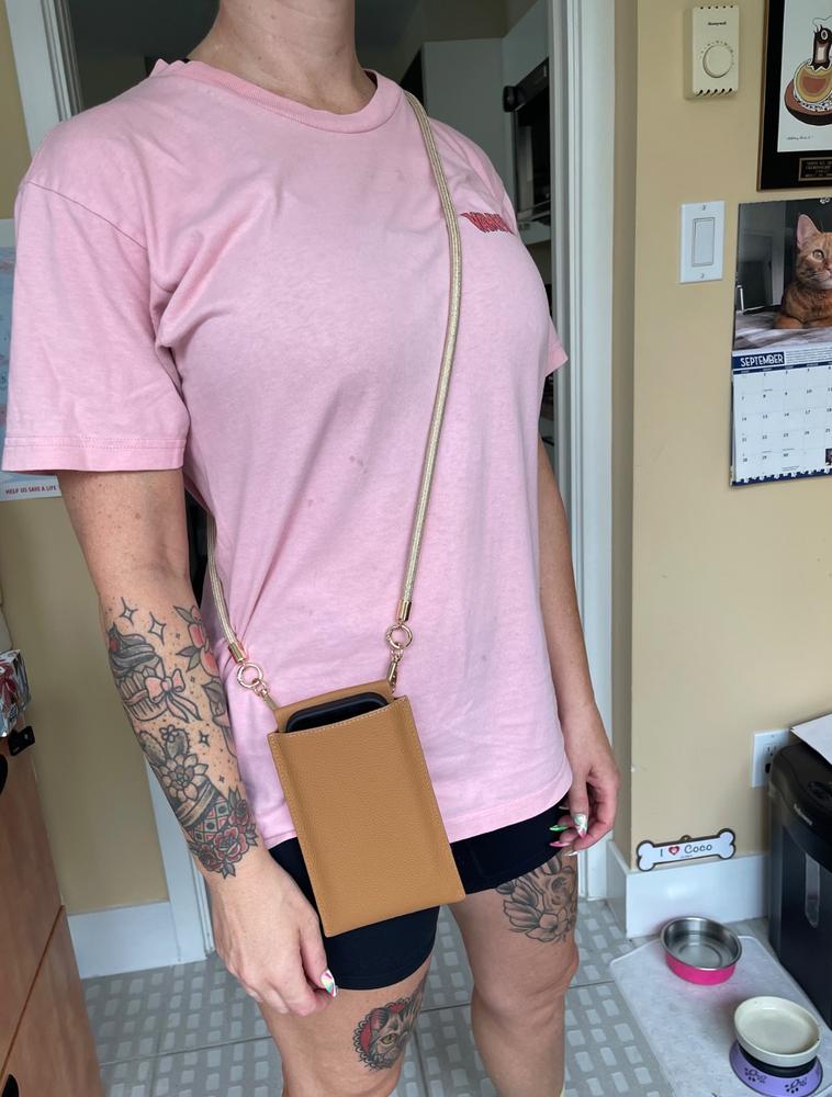 Phone Pouch - Light Tan - Customer Photo From Gale Brenner