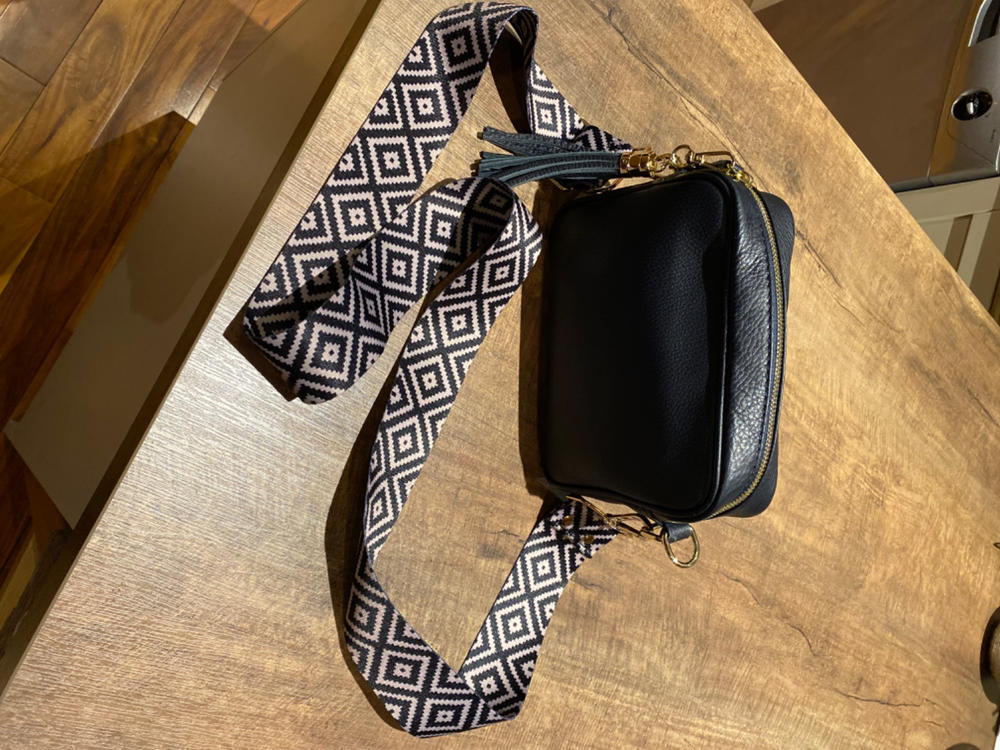 Crossbody strap - Blue Diamond - Customer Photo From Fiona Hickey
