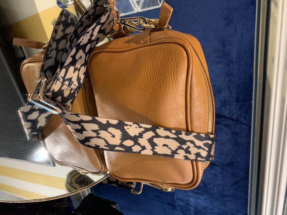 Crossbody strap - Black/Gold/White Stripes - Customer Photo From Kay Elwell