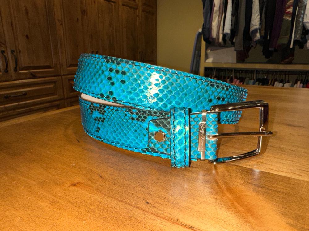 Turquoise Python Belt - Customer Photo From Scott Whittaker