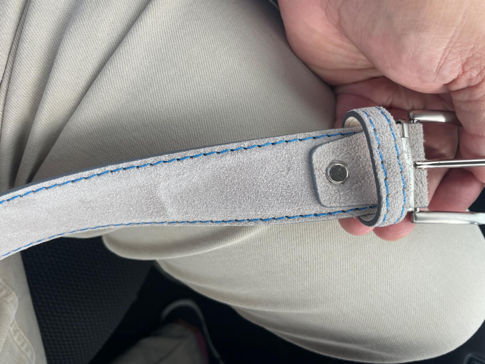 Gray Suede Leather Belt - Customer Photo From Dodd Davis