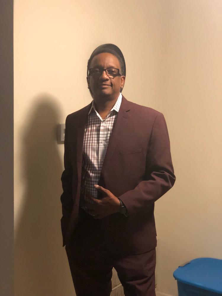 BURGUNDY TWO BUTTON SUIT - Customer Photo From Vincent B.