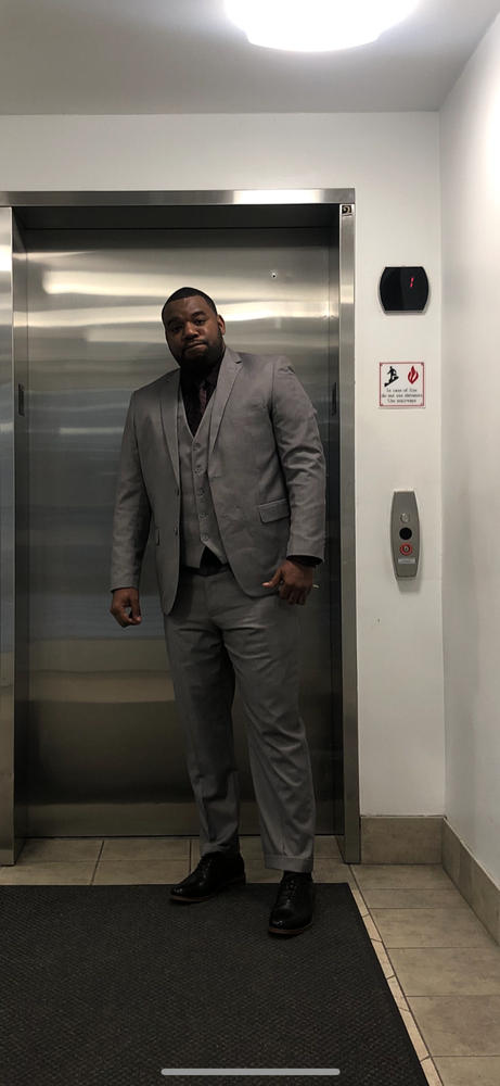 Light Grey Three Piece Suit - Customer Photo From Jamar Headen