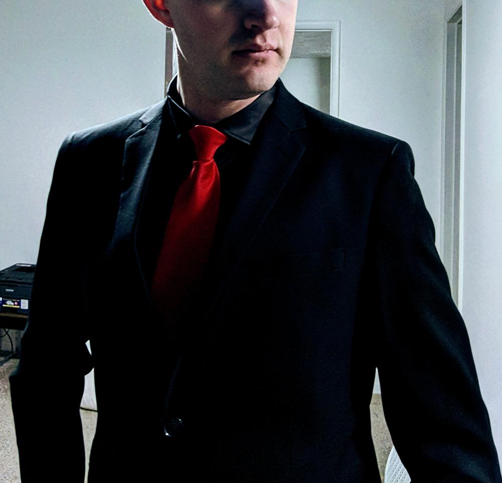 Black Two Button Suit - Customer Photo From Edmond