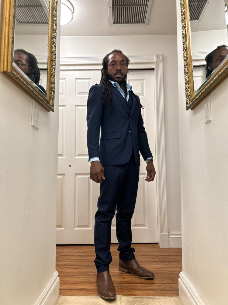 Navy Blue Three Piece Suit - Customer Photo From HW Darlington III