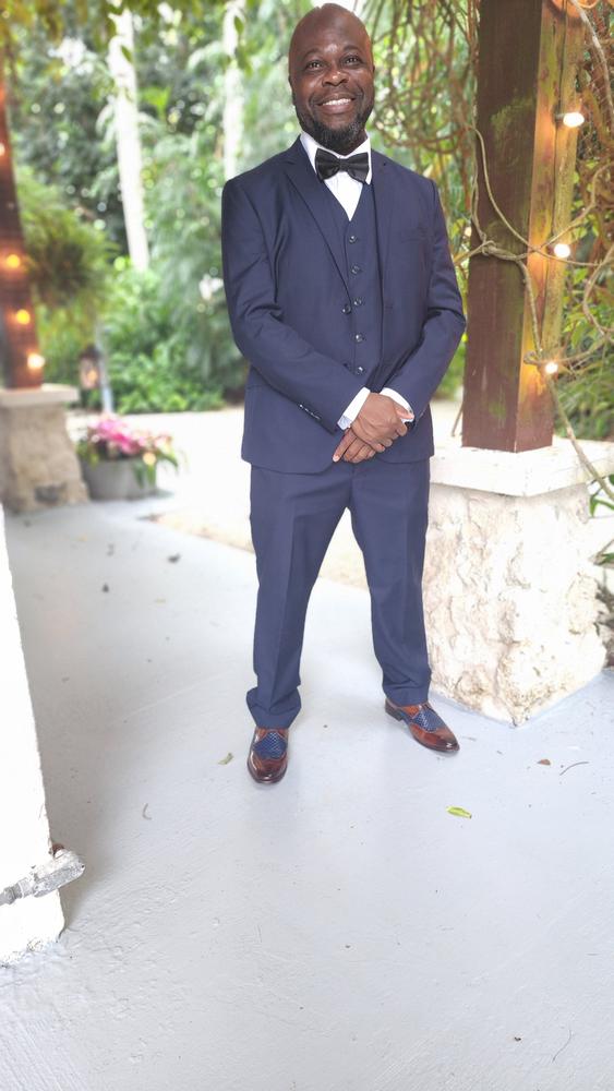 Navy Blue Three Piece Suit - Customer Photo From MichaelA