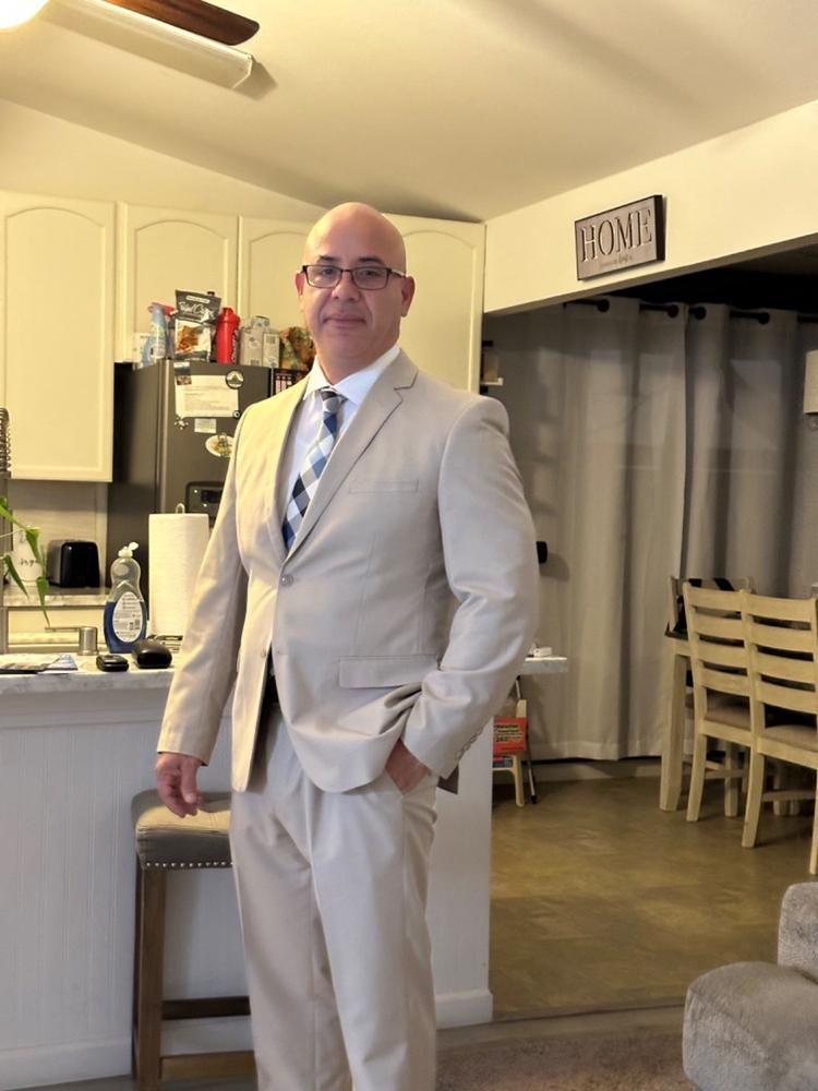 Navy Blue Three Piece Suit - Customer Photo From Jonathan Rosales