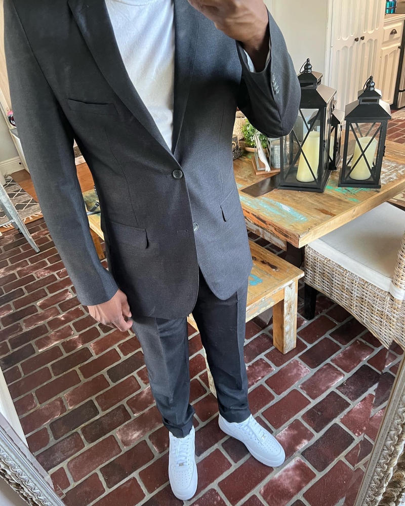 Dark Grey Two Button Suit - Customer Photo From Nicholas Jones