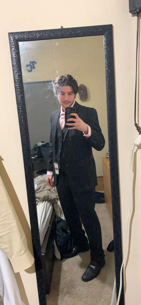 Black Pinstripe Three Piece Suit - Customer Photo From Nicolas Murcia