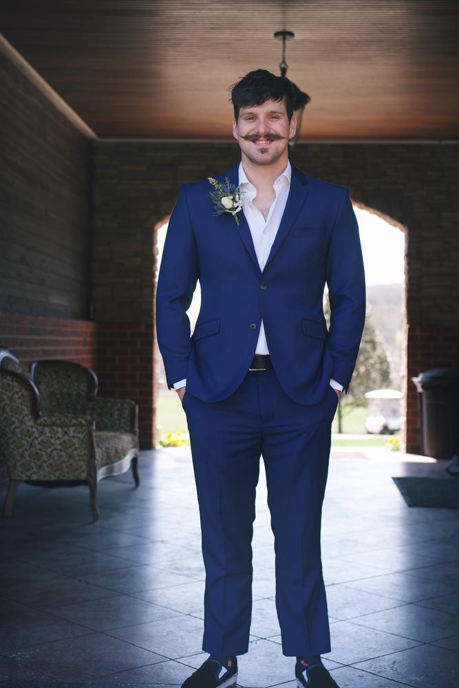Royal Blue Birdseye Three Piece Suit - Customer Photo From Mason