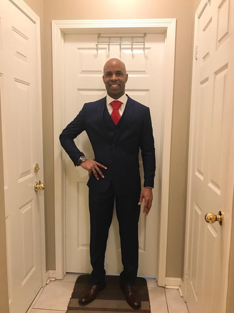 BIRDSEYE BLUE THREE PIECE TR SUIT - Customer Photo From Martin A.
