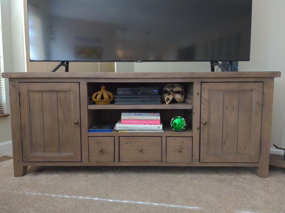 Coastal Rustic Solid Wood TV Media Console - Customer Photo From Andrew Miller