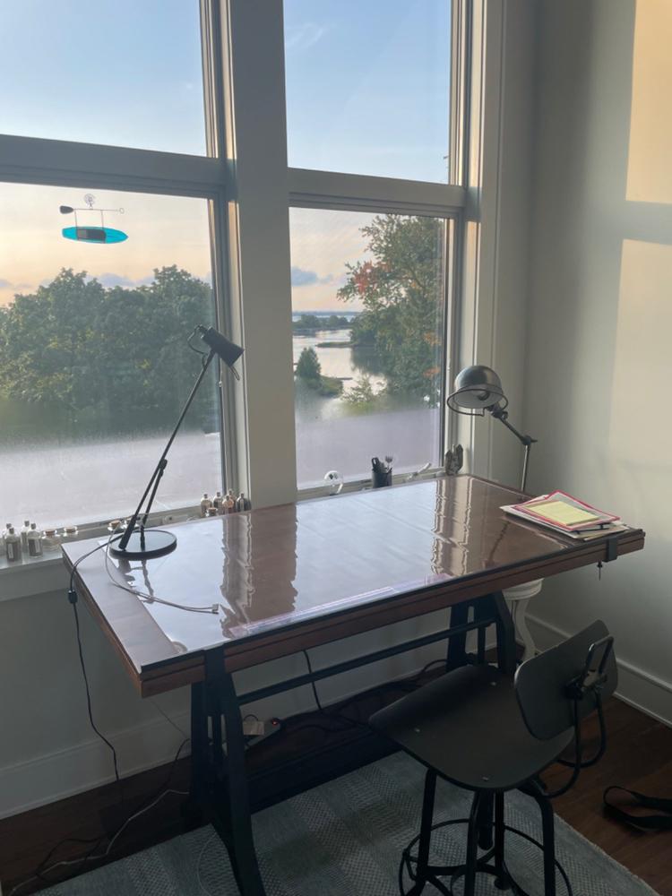 French Industrial Architect Drafting Table - Walnut - Customer Photo From Randall Hornick