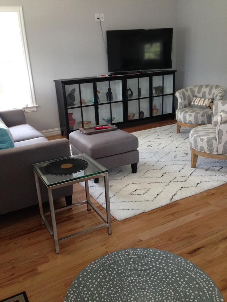 Camila Industrial Black Iron Sideboard with Glass Doors - Customer Photo From Barbara S.